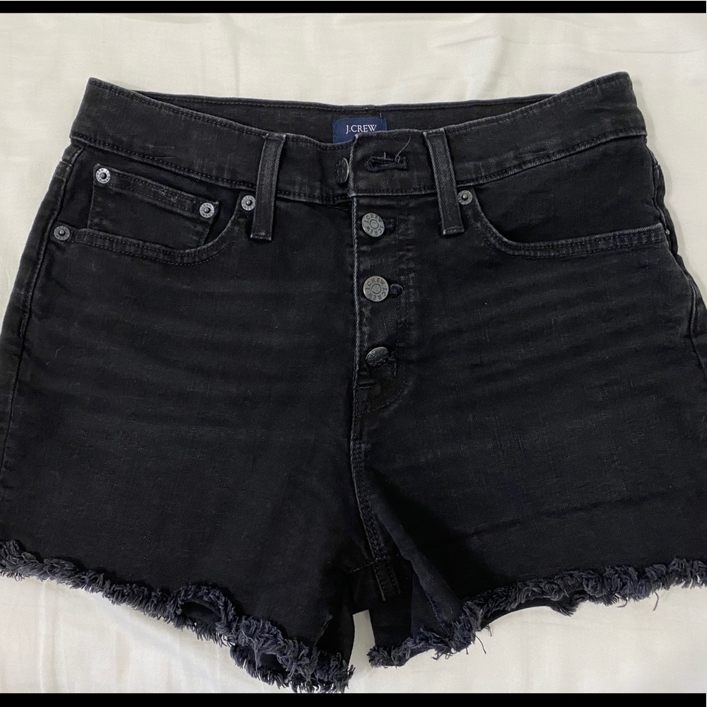 JCREW - Black high waist denim shorts